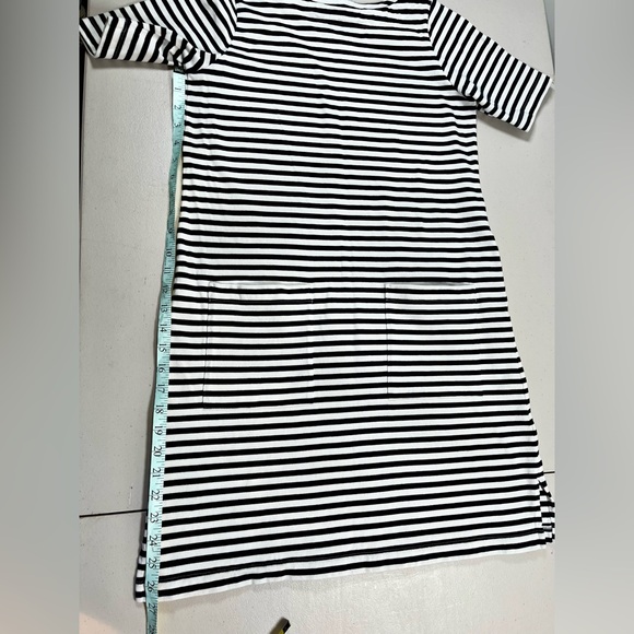 J. Jill Boat Neck Nautical Stripe Striped Cotton T-shirt Dress with Pockets XS - Picture 8 of 14
